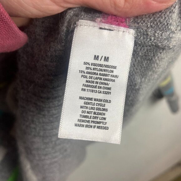 Aeropostale Y2K Size M Rabbit Hair Colorful Striped Sweater Preppy Knit Vintage - Picture 5 of 6